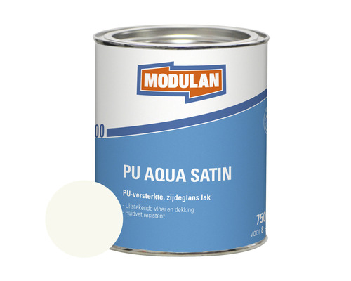 MODULAN 6200 PU Aqua Satin zijdeglans lak zuiver wit RAL 9010 750 ml