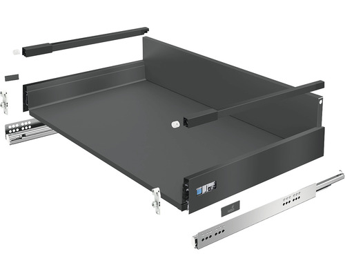 HETTICH Schuifladesysteem InnoTech Atira 470x600x144 mm Silent System antraciet Ladesysteem met metalen elementen en uittrekrails