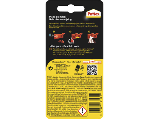 Instructies en informatie over het gebruik van Pattex lijm