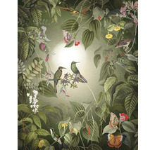 Behang met planten, vogels en vlinders