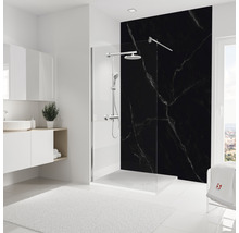 Moderne badkamer met douchecabine, wastafel en spiegel