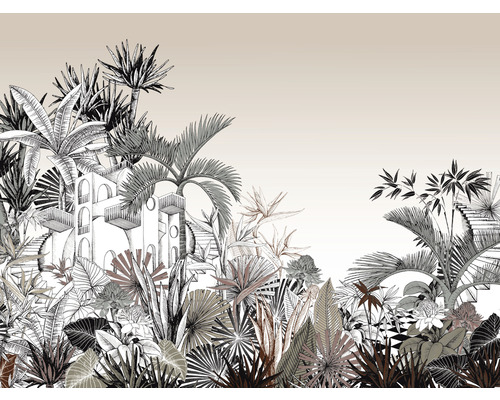 RASCH Fotobehang vlies 688139 Tropical House jungle beige 400x300 cm