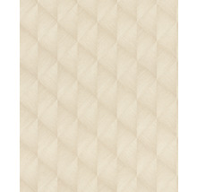 Beige behang met geometrisch 3D-effect