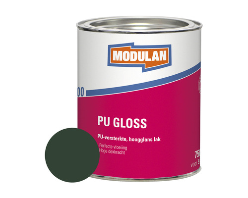 MODULAN 6100 PU Gloss hoogglans lak mosgroen RAL 6005 750 ml Modulan PU glanslak blik