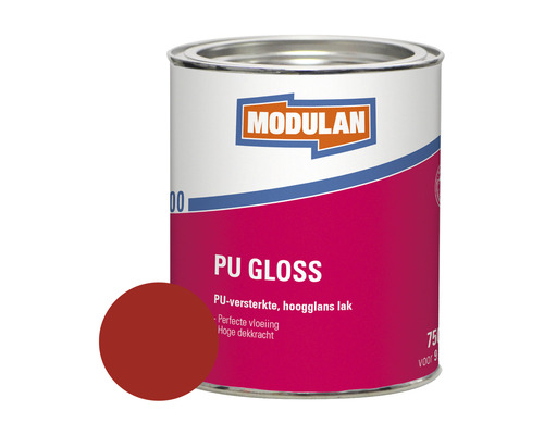 MODULAN 6100 PU Gloss hoogglans lak vuurrood RAL 3000 750 ml