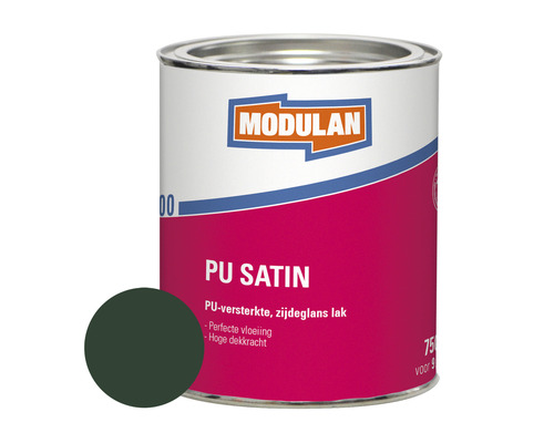 MODULAN 6100 PU Satin zijdeglans lak mosgroen RAL 6005 750 ml Modulan PU Satijnlak blik