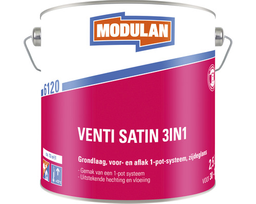 Modulan Venti Satin 3in1 verf in emmer, 2,5 liter
