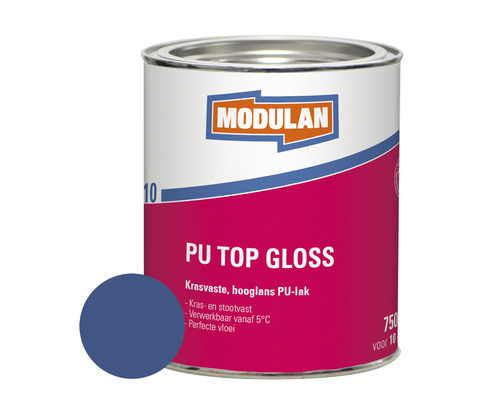 MODULAN 6110 PU Top Gloss hoogglans lak gentiaanblauw RAL 5010 750 ml