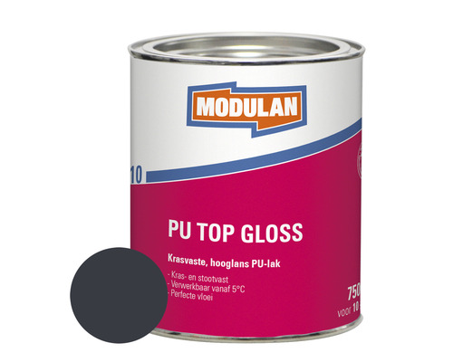 MODULAN 6110 PU Top Gloss hoogglans lak antraciet RAL 7016 750 ml