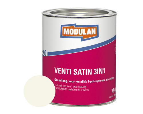 MODULAN 6120 Venti Satin 3-in-1 zijdeglans lak zuiver wit RAL 9010 750 ml