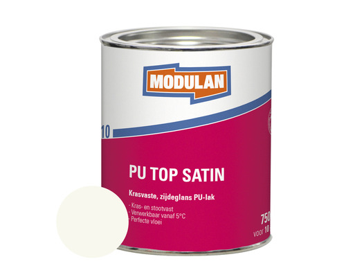 MODULAN 6110 PU Top Satin zijdeglans lak verkeerswit RAL 9016 750 ml