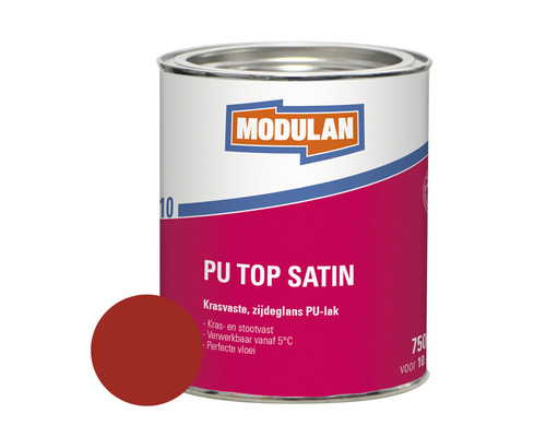 MODULAN 6110 PU Top Satin zijdeglans lak vuurrood RAL 3000 750 ml