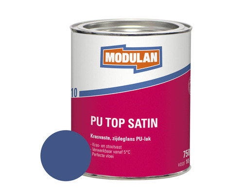 MODULAN 6110 PU Top Satin zijdeglans lak gentiaanblauw RAL 5010 750 ml