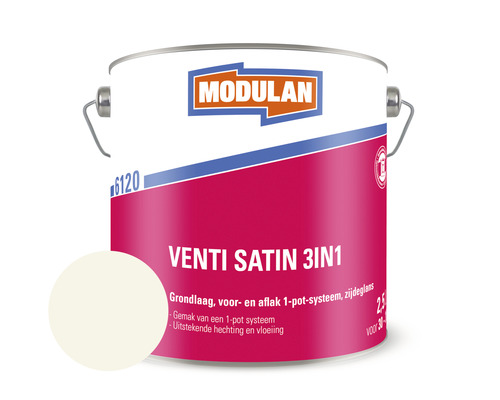 MODULAN 6120 Venti Satin 3-in-1 zijdeglans lak zuiver wit RAL 9010 2,5 l