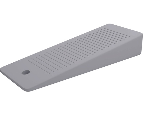 Grijze deurstopper van rubber met ribbels