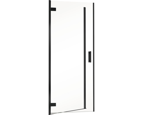 Douchewand met zwart frame en handgreep