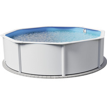 Opzetzwembad met stalen wand en water