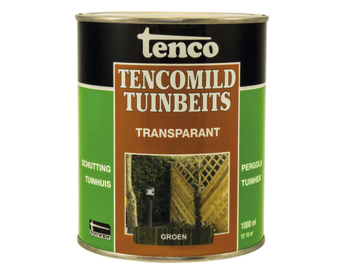 TENCO Tencomild transparant tuinbeits groen 1 l Tenco Tencomild tuinbeits, transparant, groene tint, blik van 1000 ml