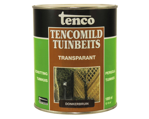 TENCO Tencomild transparant tuinbeits donkerbruin 1 l Tenco Tencomild tuinbeits transparant, 1000 ml blik