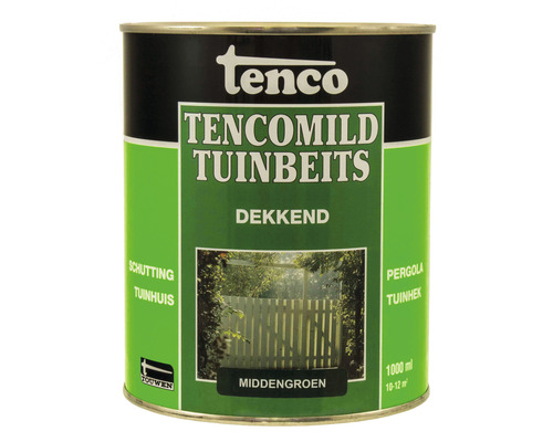 TENCO Tencomild dekkend tuinbeits middengroen 1 l Tenco TencoMild tuinbeits voor buiten, dekkend, 1000 ml