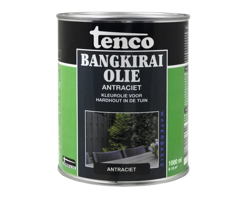 TENCO Bangkiraiolie antraciet 1 l Tenco Bangkirai olie antraciet, kleur olie voor hardhout in de tuin, blik van 1000 ml