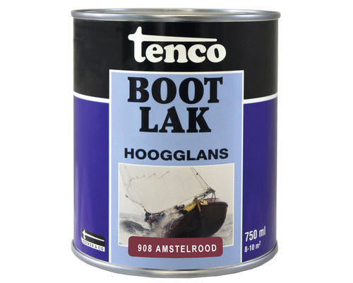 TENCO Bootlak hoogglans 908 Amstelrood 750 ml Tenco bootlak, hoogglans, 750 ml blik