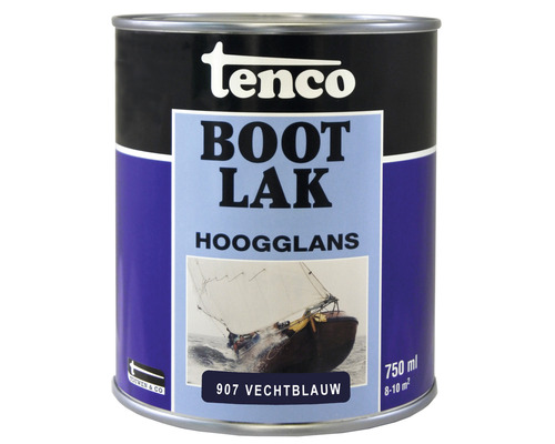 TENCO Bootlak hoogglans 907 Vechtblauw 750 ml Tenco Bootlak blik, hoogglans, 750 ml