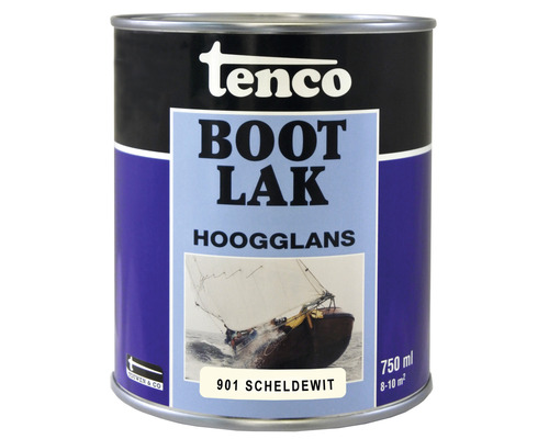 TENCO Bootlak hoogglans 901 Scheldewit 750 ml Blik bootlak met een inhoud van 750 ml