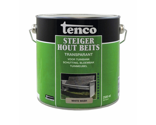 TENCO Steigerhoutbeits transparant white wash 2,5 l Tenco Steiger Houtbeits, transparant, 2500 ml blik