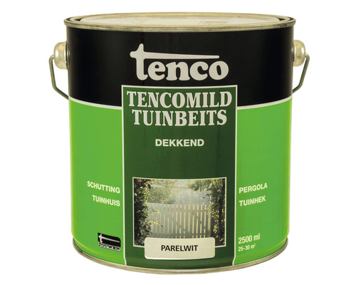 TENCO Tencomild dekkend tuinbeits parelwit 2,5 l Verfemmer Tenco Tencomild Tuinbeits Dekkend