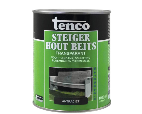 TENCO Steigerhoutbeits transparant antraciet 1 l Tenco Steiger Houtbeits Transparant, 1 liter blik voor tuinmeubelen, schuttingen, bloembakken
