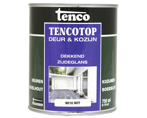 TENCO Tencotop Deur & Kozijn dekkend zijdeglans RAL 9010 750 ml