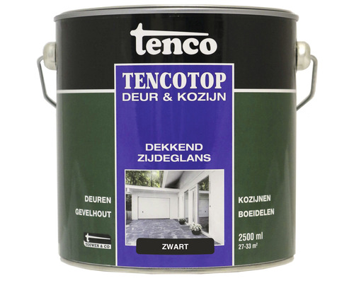 TENCO Tencotop Deur & Kozijn dekkend zijdeglans zwart 2,5 l Tencotop deur- en kozijnverf, dekkend, zijdeglans, 2500 ml