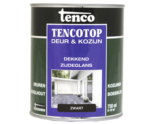 TENCO Tencotop deur & kozijn dekkend zijdeglans zwart 750 ml