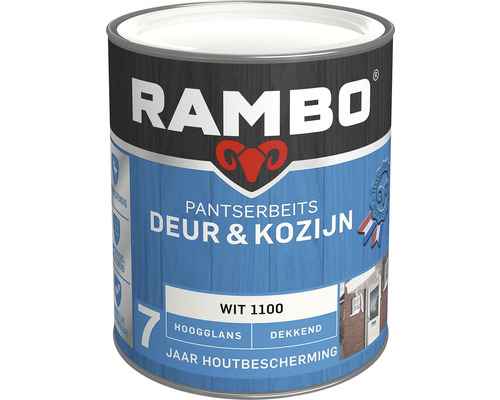 RAMBO Pantserbeits Deur & Kozijn hoogglans dekkend wit 750 ml Verf voor deuren en kozijnen van Rambo