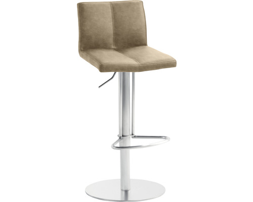 Barkruk met rugleuning en metalen voet