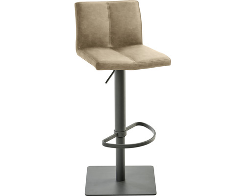 Barkruk met voetensteun en gestoffeerde zitting