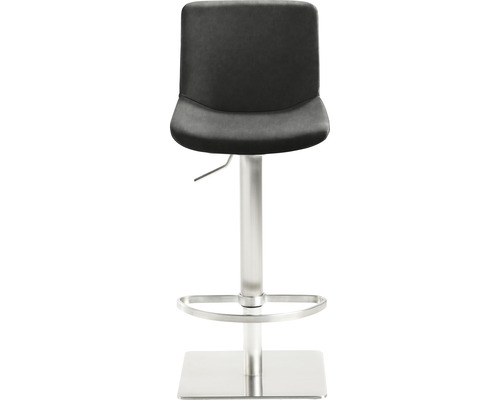 In hoogte verstelbare barkruk met voetsteun en gestoffeerde zitting