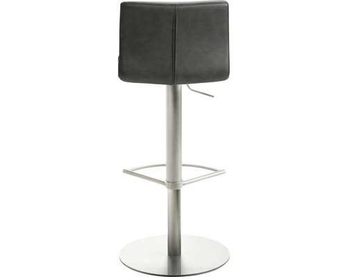 Barkruk met kunstleren bekleding en roestvrijstalen voet