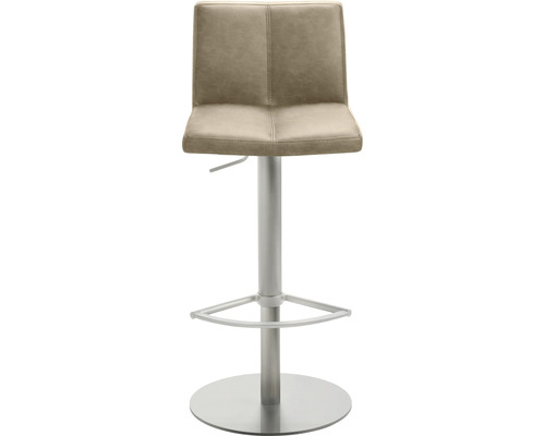 In hoogte verstelbare barkruk met kunstlederen bekleding en metalen voet