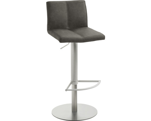 Barstoel met rugleuning, voetsteun en metalen voet