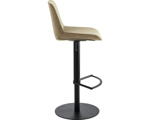 Draaibare barkruk met voetsteun en gestoffeerde zitting