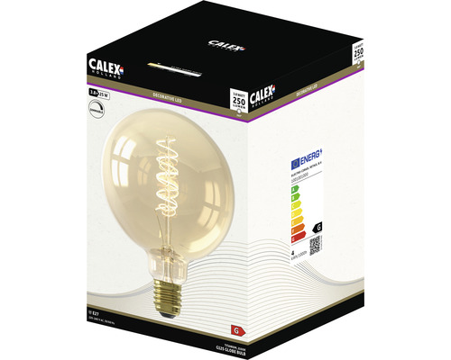 CALEX LED filament lamp E27/3,8W G125 warmwit goud