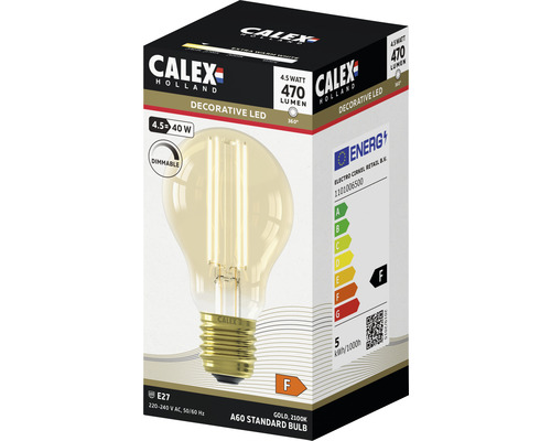 CALEX LED filament lamp E27/4,5W A60 warmwit goud