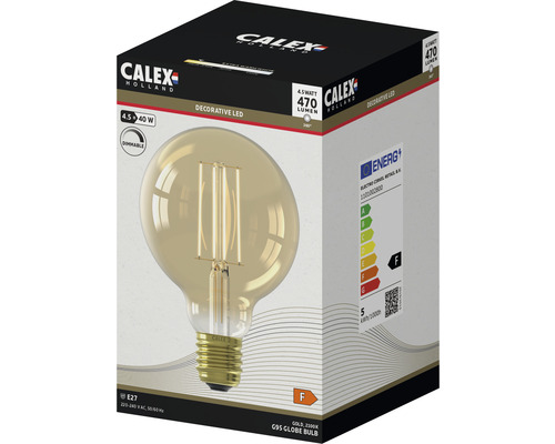 CALEX LED filament lamp E27/4,5W G95 warmwit goud-0