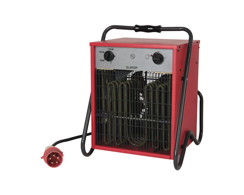 Rode elektrische kachel met handgreep en bedieningselementen