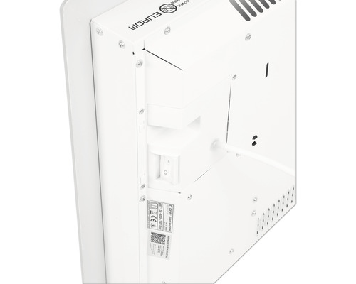 Detailaanzicht van een verwarming met EUROM logo.