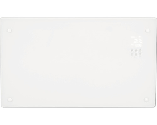 Witte glazen verwarming met digitale bediening