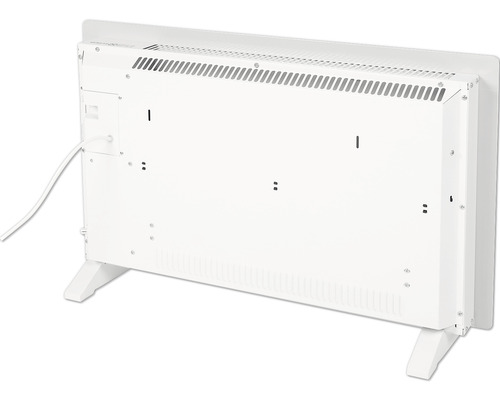 Achterkant van een elektrische verwarming met voeten.