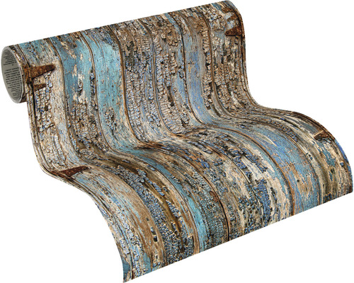 Rol behang met houten plankenlook